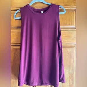 HALARA Ribbed Round Neck Basic Casual Tank Top - maroon